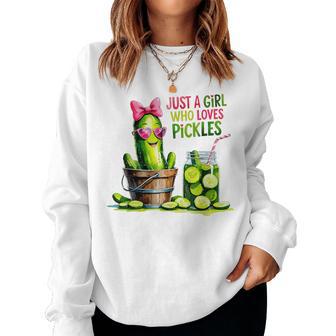 Pickle Just A Girl Who Loves Pickles Food Lover Women Sweatshirt - Thegiftio UK