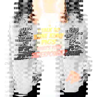 Pig Dad Mom Talkuperpower Kune Kune レディーススウェットシャツ - Kawaiitshirt