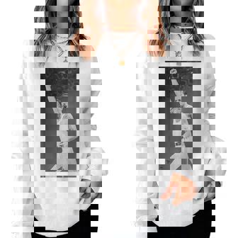 Queen Live Aid フレディ・マーキュリー・ウェンブリー・スタジアム 1985 レディーススウェットシャツ - Kawaiitshirt