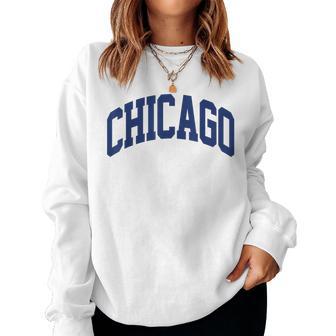 Retro Chicago Throwback Classic Chicago Blue Women Sweatshirt - Thegiftio UK