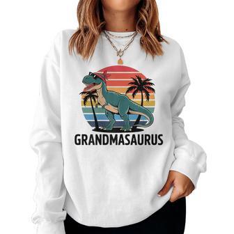 Retro Grandmasaurus Dinosaurio Atardecer Tropical Sudadera Mujer - Regaloses