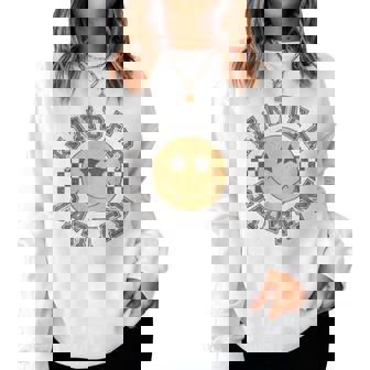 Retro Kindergarten Vibes Teacher Student Back To School Women Sweatshirt - Monsterry