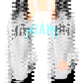 Retro Miami Miami Vintage Classic Orange Aqua Fl Women Sweatshirt | Seseable UK