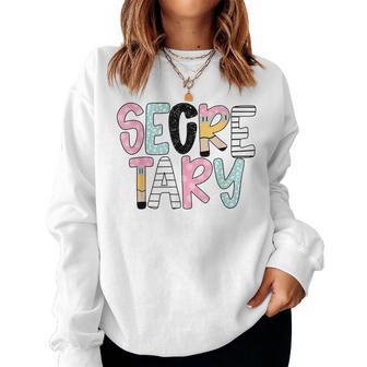 Retro Secretary Back To School Teacher Appreciation Women Sweatshirt - Thegiftio UK