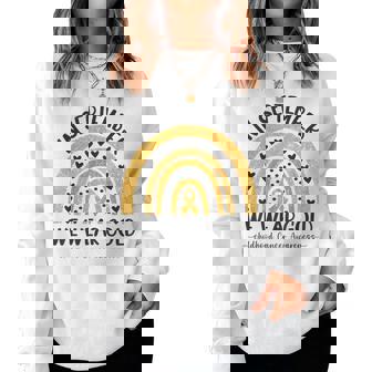 In September We Wear Gold Rainbow Childhood Cancer Awareness Women Sweatshirt - Thegiftio