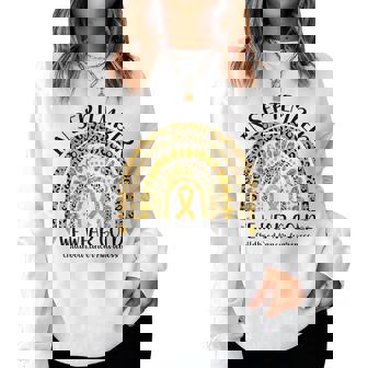 In September We Wear Gold Rainbow Childhood Cancer Awareness Women Sweatshirt | Seseable CA