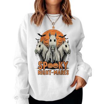 Spooky Night-Mares Halloween Horse Ghost Spooky Season Women Sweatshirt - Thegiftio UK