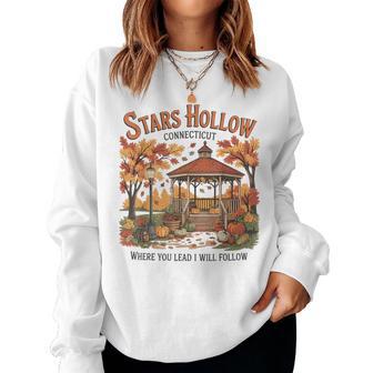 Stars Hollow Pumpkin Thanksgiving Autumn Fall Y'all Leaves Women Sweatshirt - Thegiftio UK