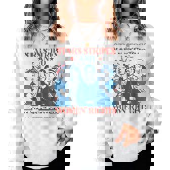 Stars Stripes & Equal Rights 4Th Of July Retro Groovy Women Women Sweatshirt - Thegiftio