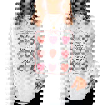 Teaching Is My Jam Teacher Team Crew Cute Strawberry Girls Women Sweatshirt | Mazezy