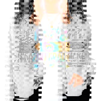 Tie Dye 2Nd Grade Back To School Hello Second Grade Teacher Women Sweatshirt - Thegiftio