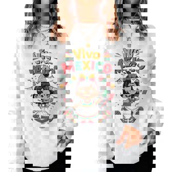 Toddler Viva Mexico Girl Mexican Flag Independence Day Women Sweatshirt - Monsterry