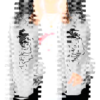 Tough As A Mother Brown Eyes Rosie The Riveter Mother's Day Women Sweatshirt - Thegiftio