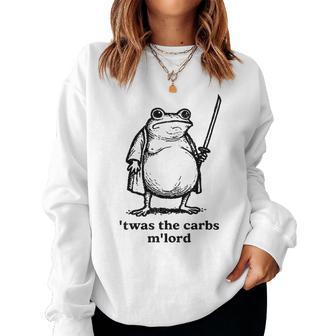 Twas The Carbs M Lord Medieval Frog Lover Women Women Sweatshirt - Thegiftio UK