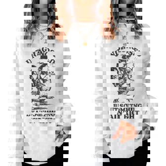 Undiagnosed But Something Ain't Right Raccoon Chicken Women Sweatshirt | Mazezy