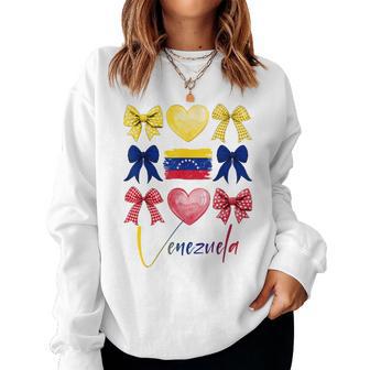 Venezuela Hispanic Heritage Month Bow Venezuelan Flag Girls Women Sweatshirt - Thegiftio UK