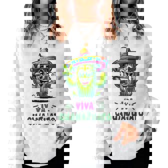 Viva Guanajuato Mexico Cactus ビバ・グアナファト・メキシコ サボテン・ソンブレロ レディーススウェットシャツ - Kawaiitshirt