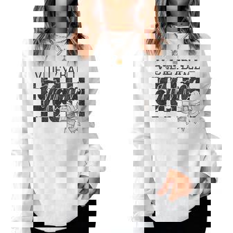 Volleyball Mama Mom Game Day Retro Volleyball Coquette Bow Women Sweatshirt | Mazezy