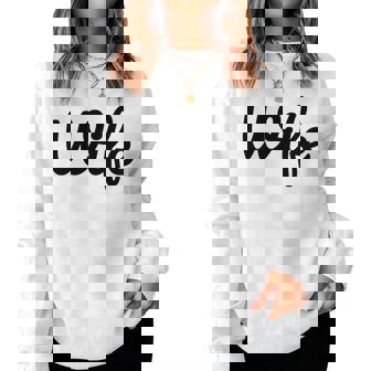 【Wife】妻 嫁 奥さん シンプル おしゃれ 英語 英文字 夫婦お揃い 結婚祝い カップル ペアルック おもしろ ペア レディーススウェットシャツ - Kawaiitshirt