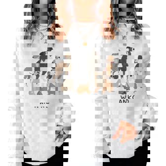 いぬ わんこ 大集合 イラスト おしゃれ シンプル かわいい 手書き 犬飼い 犬好き 女性 男性 犬柄 レディーススウェットシャツ - Kawaiitshirt