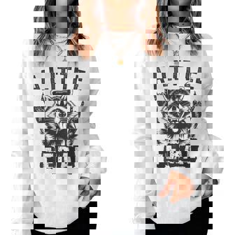 おもしろいアライグマのグラフィック 小さなフェラル 幼児 男の子 女の子 フェラル レディーススウェットシャツ - Kawaiitshirt