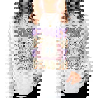 おもしろい言葉 不気味な季節 ハロウィン 幽霊 先生 女性 男性 レディーススウェットシャツ - Kawaiitshirt