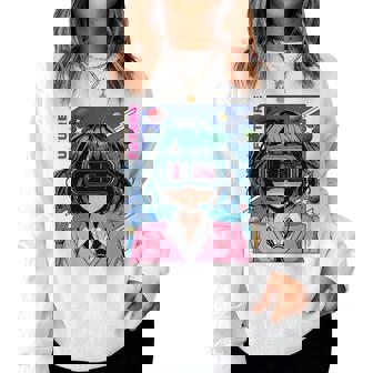 かわいいアニメの女の子 長袖tシャツ レディーススウェットシャツ - Kawaiitshirt