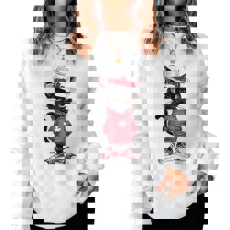 カナダデー 面白い クール 黒猫 カナダ国旗 キッズ 女の子 男の子 レディーススウェットシャツ - Kawaiitshirt