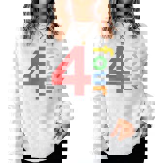 キッズ 4歳の誕生日シャツ 男の子 女の子 4歳 4歳 4歳 パーティー レディーススウェットシャツ - Kawaiitshirt