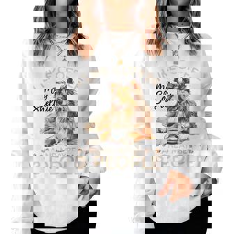 シェットランド・シープドッグ犬用シェルティ I Like Coffee Myheltie レディーススウェットシャツ - Kawaiitshirt