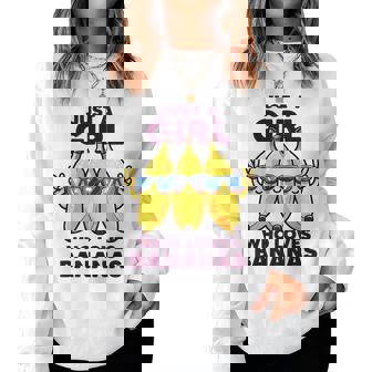 バナナ好きな女の子だけフルーツファニーイエローバナナ好き レディーススウェットシャツ - Kawaiitshirt
