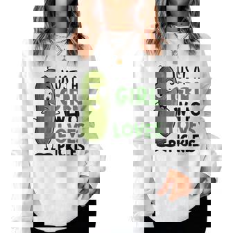 ピクルスが大好きな女の子だけ おかしなきゅうり レディーススウェットシャツ - Kawaiitshirt