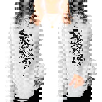 フクロウ -ブラックホワイト-クールな女性男性子供動物 Owl レディーススウェットシャツ - Kawaiitshirt