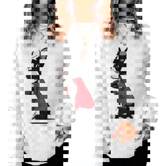 ボストンテリア I Love Mom タトゥーシャツ 面白いボストンテリア レディーススウェットシャツ - Kawaiitshirt