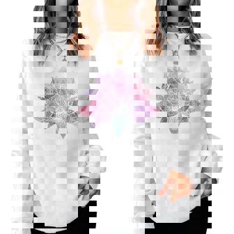 ヨガ 瞑想 カラフル ボーホー ロータス 曼荼羅 蓮の花 レディーススウェットシャツ - Kawaiitshirt