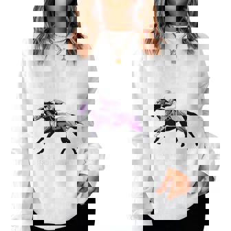 喜寿祝い 競馬好き うま 馬好き 父 母 男性 女性 77歳お祝い Life's Race Always Chase レディーススウェットシャツ - Kawaiitshirt