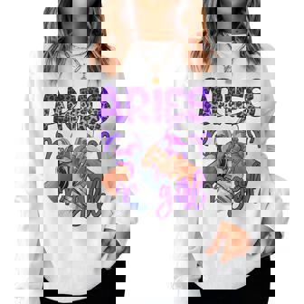 牡羊座 女の子 誕生日 星座 スニーカー ネイル 誕生日 レディーススウェットシャツ - Kawaiitshirt