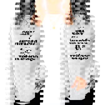 犬に気を取られる-犬のお父さんお母さんウェスティ・プードル・ウェスティプー レディーススウェットシャツ - Kawaiitshirt