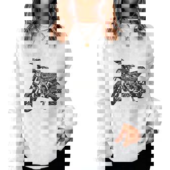 緑寿祝い バイク好き 車好き 父 男性 女性 クラシック 66歳 The Road Never Ends At 66 レディーススウェットシャツ - Kawaiitshirt