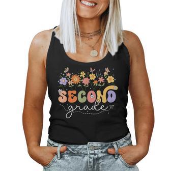 2Nd Second Grade Teacher Wildflower Back To School Floral Women Tank Top - Thegiftio UK