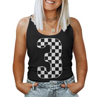 3Rd Birthday 3 Racing Flag Three Year Old Bday Boys Girls Women Tank Top - Thegiftio UK