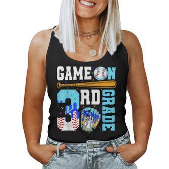 3Rd Grade Back To School Baseball Drip Ice Cream Game On Women Tank Top - Thegiftio UK