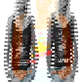 4Th Of July Duck Firequacker Patriotic Fourth Of July Women Tank Top - Monsterry