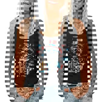 4Th Of July Patriotic Skeleton Usa Party Dad Women Women Tank Top | Mazezy