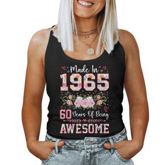 60 Year Old Made In 1965 Floral 60Th Birthday Women Women Tank Top - Thegiftio UK