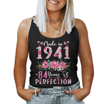 84 Year Old Made In 1941 Floral 84Th Birthday Women Women Tank Top - Thegiftio UK