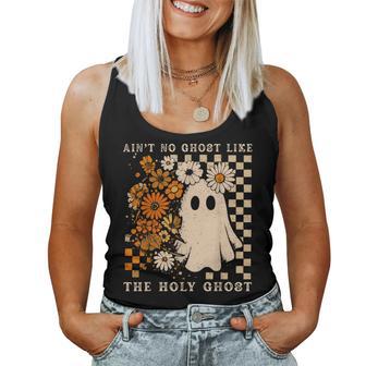 Ain't No Ghost Like Ghost Christian Floral Ghost Halloween Women Tank Top - Thegiftio UK