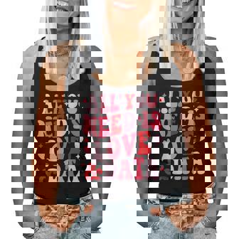 All You Need Is Love And Data Teacher バレンタインデー グルービー レディースタンクトップ - Kawaiitshirt