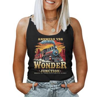 Answers Vbs Wonder Junction Christian Train Theme Apparel Women Tank Top - Thegiftio UK