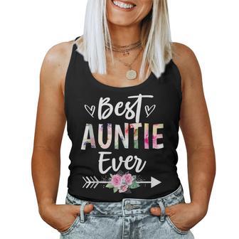 Aunt Best Auntie Ever Flower Women Women Tank Top - Thegiftio UK